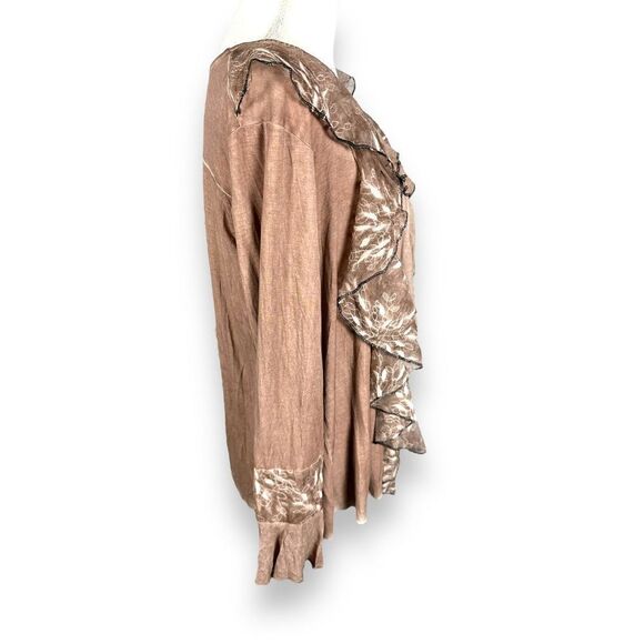 POL Boho Ruffle Tie Back Ruffle Sleeve Top - Picture 2 of 6